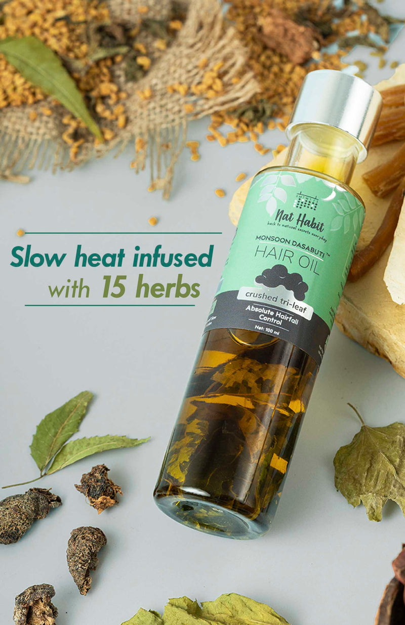 <strong>Crushed Tri-Leaf Rosemary Monsoon Hair Oil</strong> <br><i>Absolute Hairfall Control</i>