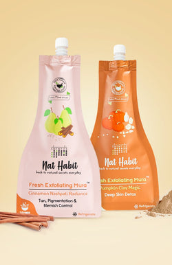 Cinnamon Nashpati Radiance Exfoliating Mura + Pumpkin Clay Exfoliating Mura - Nat Habit