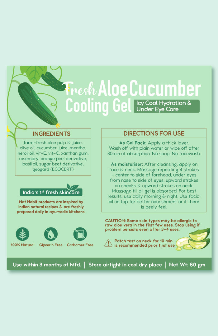 <strong>Fresh Aloe Cucumber Cooling Gel </strong><br><i>Icy Cool Hydration & Under-Eye Care</i>