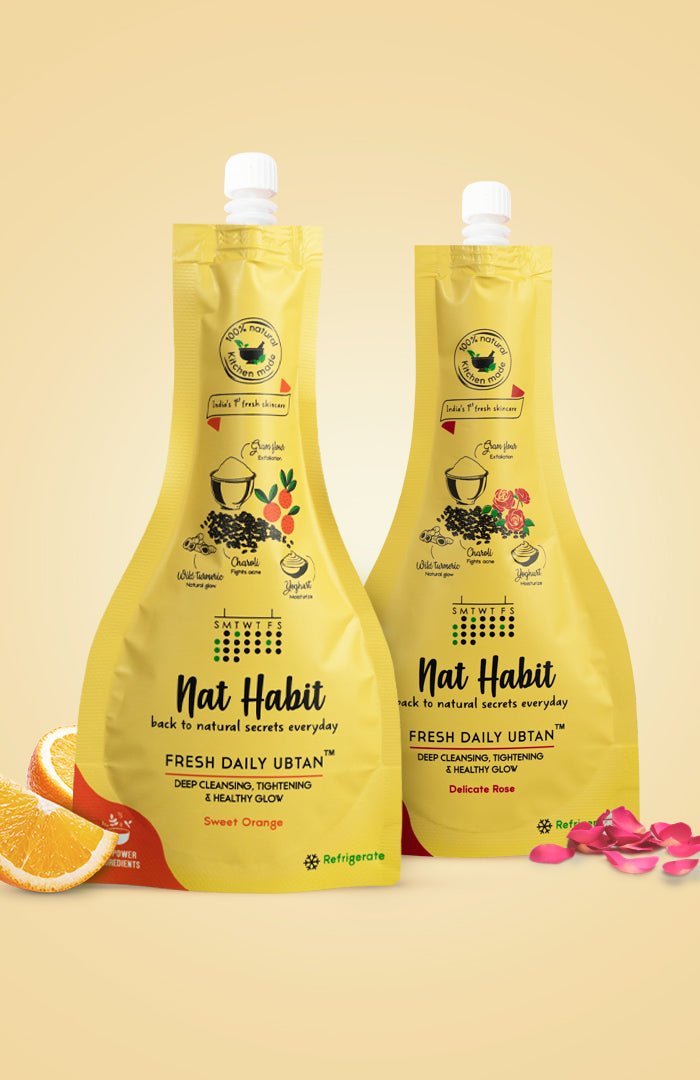 Delicate Rose Daily Ubtan + Sweet Orange Daily Ubtan - Nat Habit