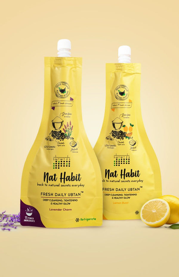 Lemon Burst Daily Ubtan + Lavender Charm Daily Ubtan - Nat Habit