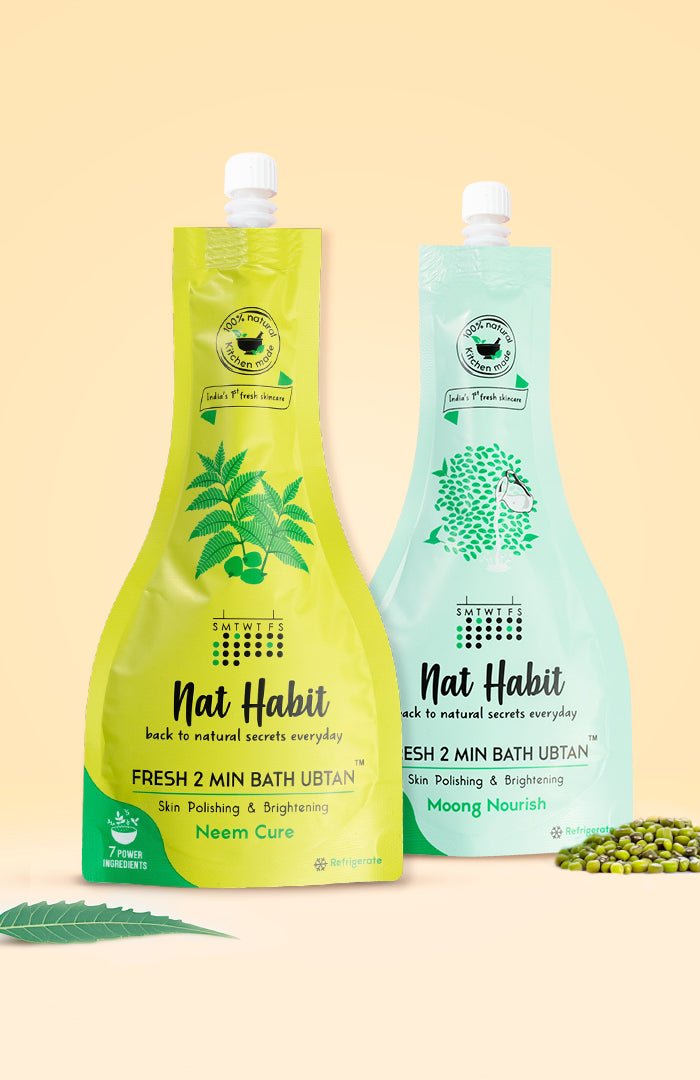 Neem Cure Bath Ubtan + Moong Nourish Bath Ubtan - Nat Habit