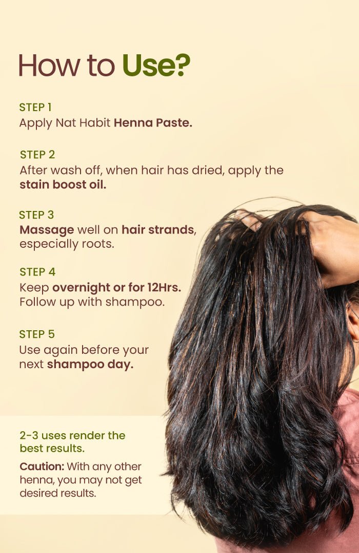 Post Henna Stain Bootl Oil | Rapid Stain Darkerning - Nat Habit