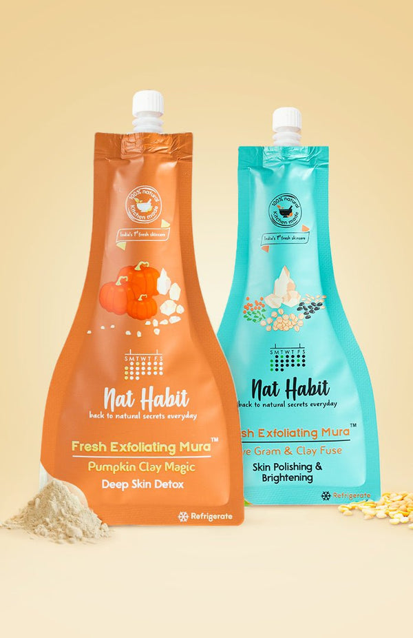 Pumpkin Clay Exfoliating Mura + Five Gram & Clay Fuse Exfoliating Mura - Nat Habit