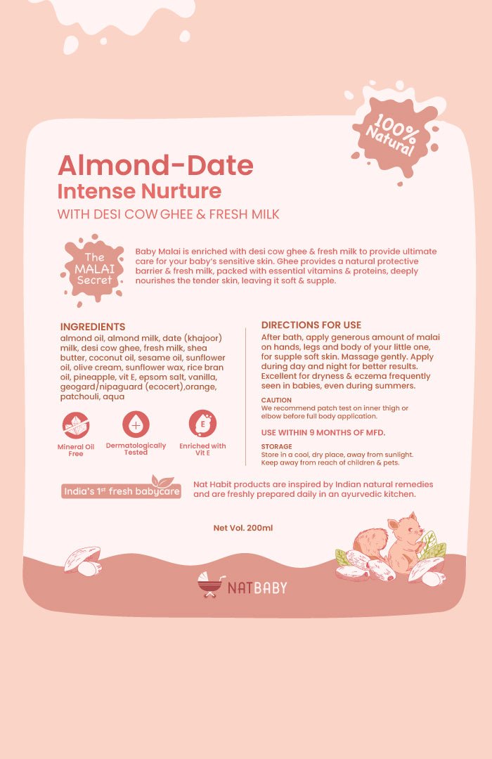 <strong>Almond & Dates Fresh Baby Malai Lotion</strong> <br> - Nat Habit