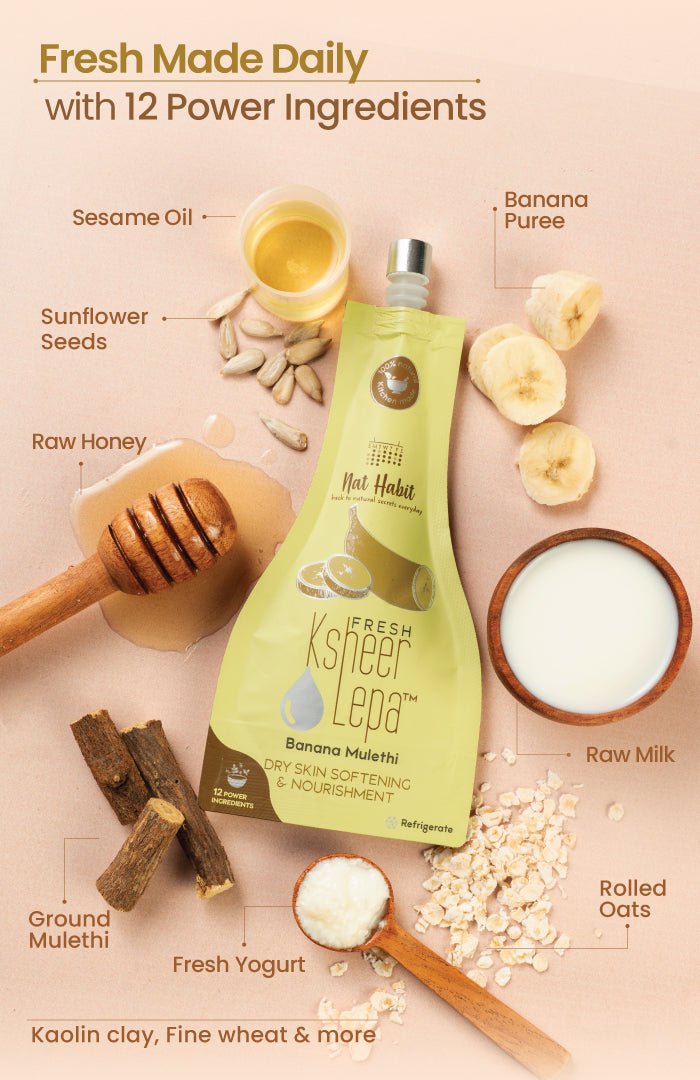 <strong>Fresh Banana Mulethi Lepa</strong> <br><i>Dry Skin Softening & Nourishment</i> - Nat Habit