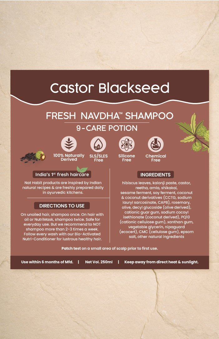 <strong>Fresh Castor Blackseed Navdha Shampoo</strong> <br><i></i> - Nat Habit