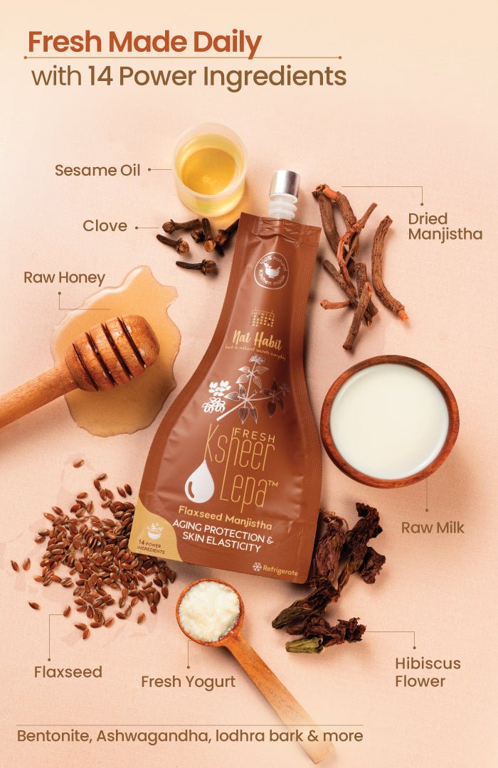 <strong>Fresh Flaxseed Manjistha Lepa</strong> <br><i>Aging Protection & Skin Elasticity</i> - Nat Habit