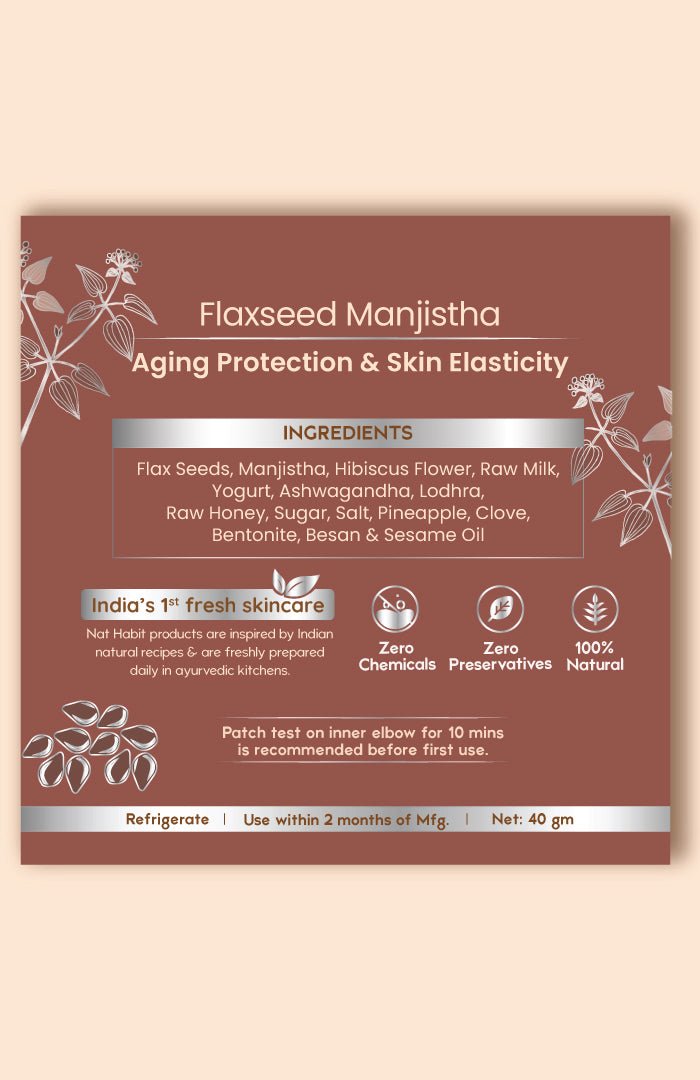 <strong>Fresh Flaxseed Manjistha Lepa</strong> <br><i>Aging Protection & Skin Elasticity</i> - Nat Habit