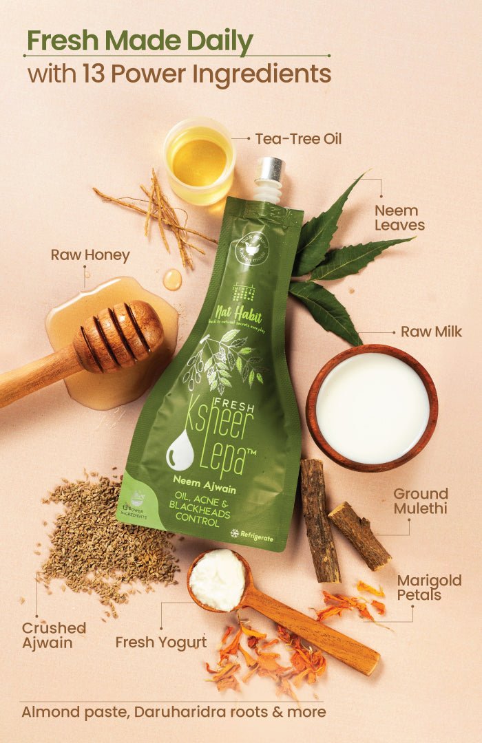 <strong>Fresh Neem Ajwain Lepa</strong> <br><i>Oil, Acne & Blackheads Control</i> - Nat Habit