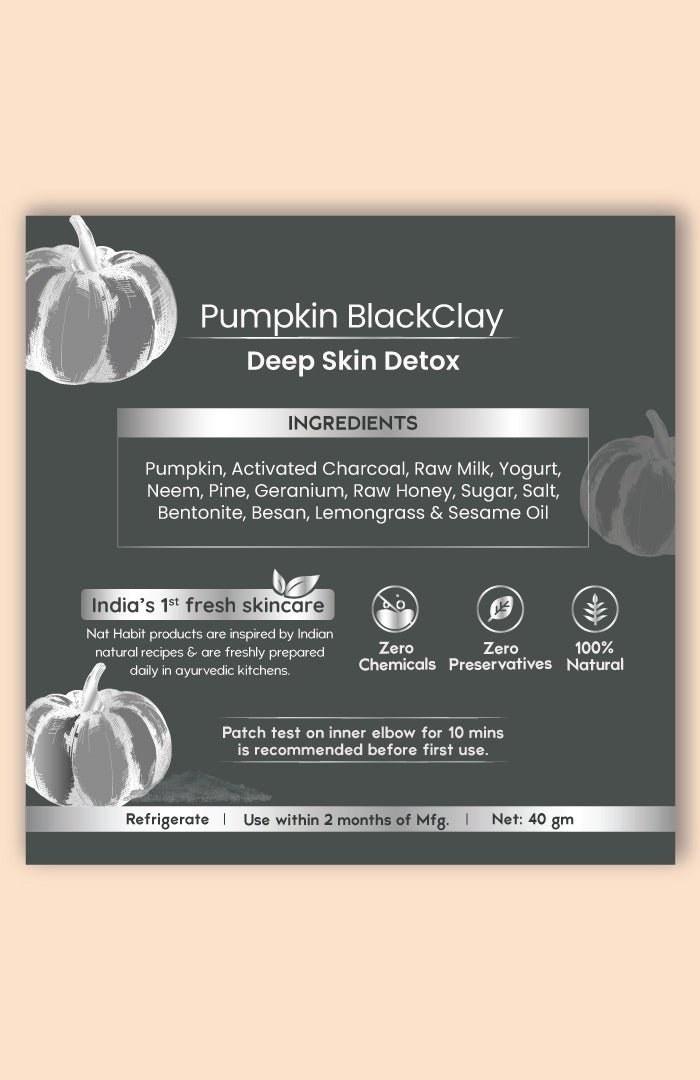 <strong>Fresh Pumpkin BlackClay Lepa</strong> <br><i>Deep Skin Detox</i> - Nat Habit