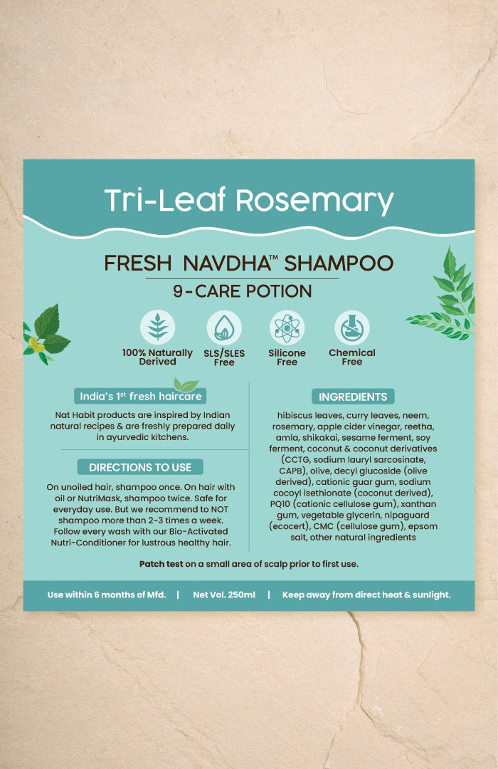 <strong>Fresh Tri Leaf Rosemary Navdha Shampoo</strong> <br><i></i> - Nat Habit
