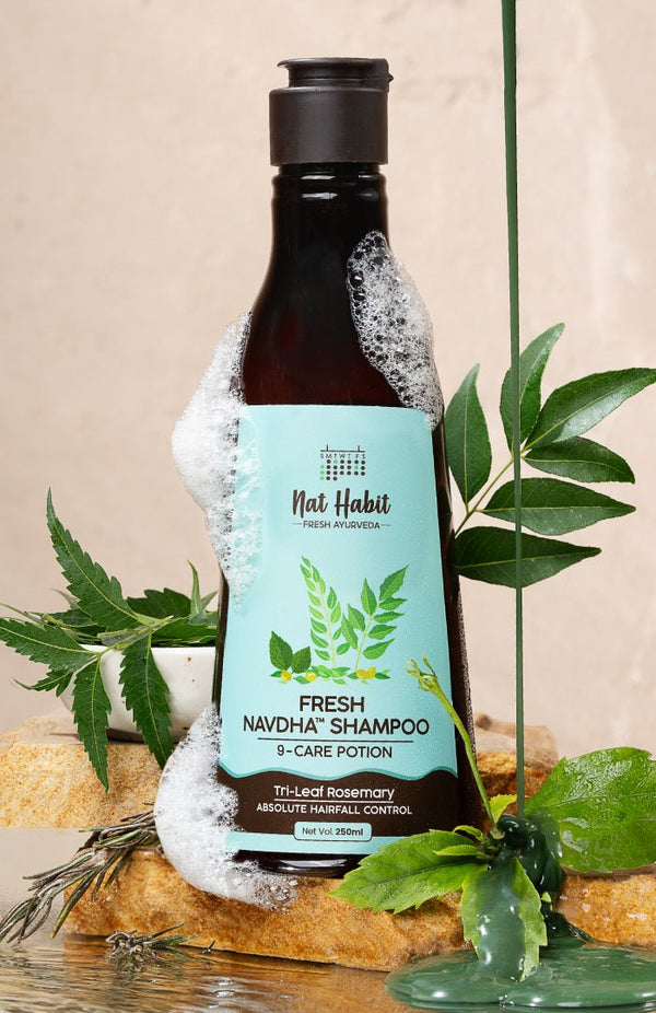 <strong>Fresh Tri Leaf Rosemary Navdha Shampoo</strong> <br><i></i> - Nat Habit