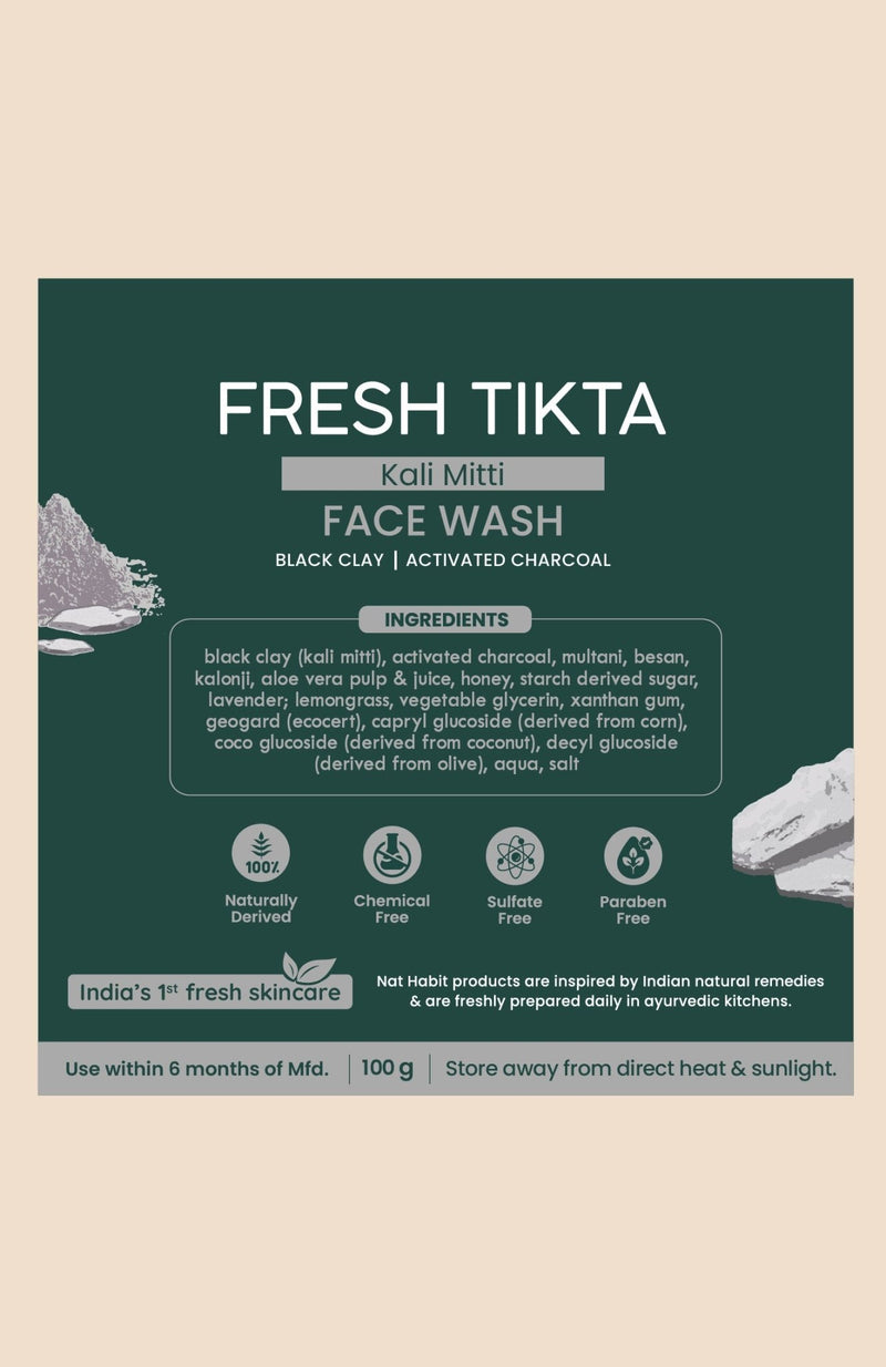 <strong>Kali Mitti Tikta <br>Face Wash</strong> <br><i>for Men</i> (Copy) - Nat Habit
