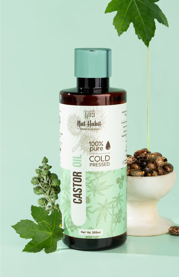 <strong>Pure Cold Pressed Castor <i>(Arandi)</i> Oil 200ml</strong> - Nat Habit
