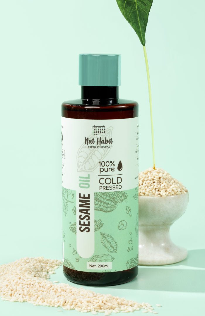 <strong>Pure Cold Pressed Sesame <i>(Til)</i> Oil 200ml</strong> - Nat Habit