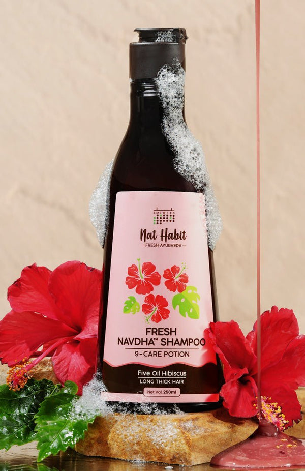<strong>Sample - Fresh 5 - Oil Hibiscus Navdha Shampoo</strong> <br><i>For Long Thick Hair</i> - Nat Habit