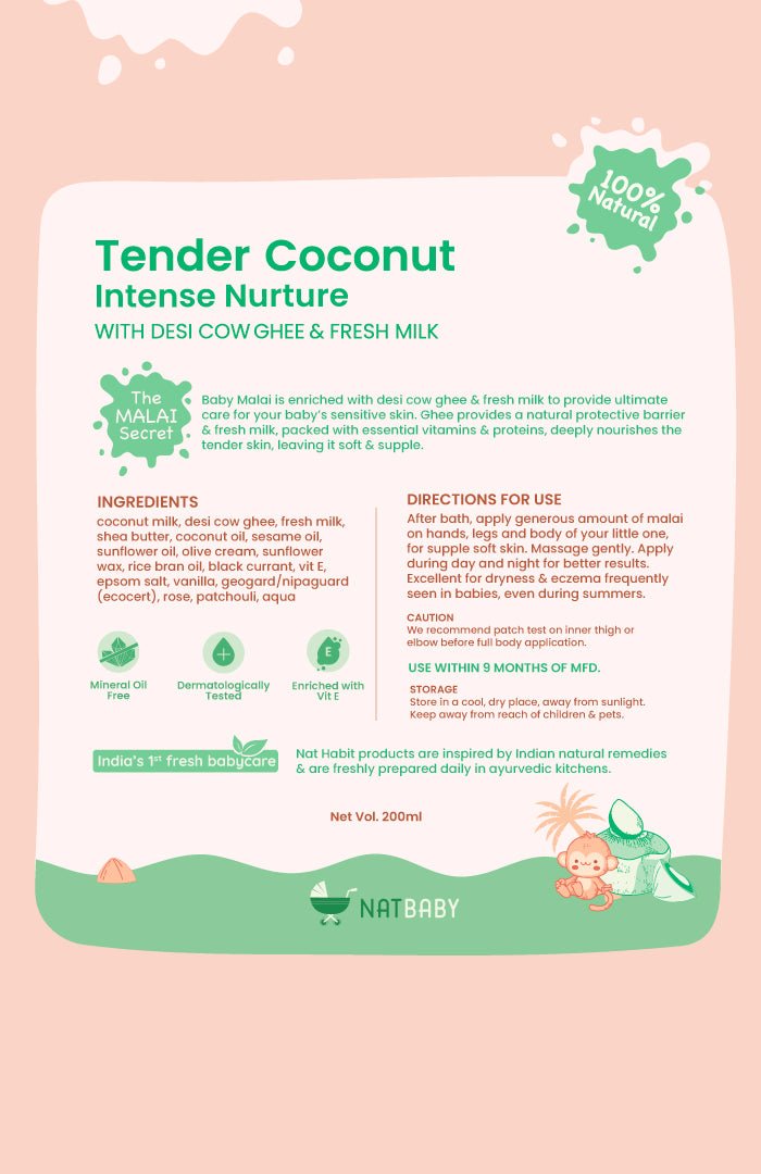 <strong>Tender Coconut Fresh Baby Malai Lotion</strong> <br> - Nat Habit