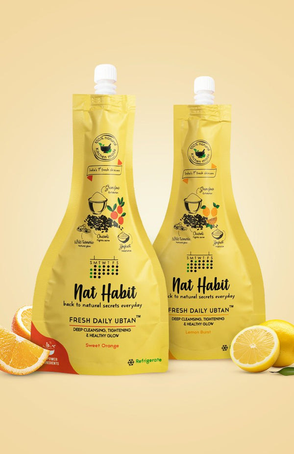 Sweet Orange Daily Ubtan + Lemon Burst Daily Ubtan - Nat Habit