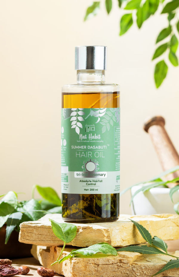 <strong>Crushed Tri-Leaf Rosemary Summer Hair Oil</strong> <br><i>Absolute Hairfall Control</i>