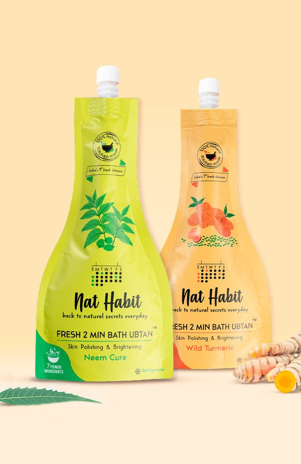 Wild Turmeric Bath Ubtan + Neem Cure Bath Ubtan - Nat Habit