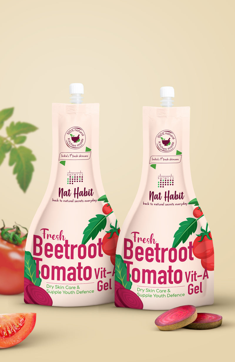<strong>Fresh Beetroot Tomato Vit-A Gel </strong><br><i>Dry Skin Care & Supple Youth Defence</i>