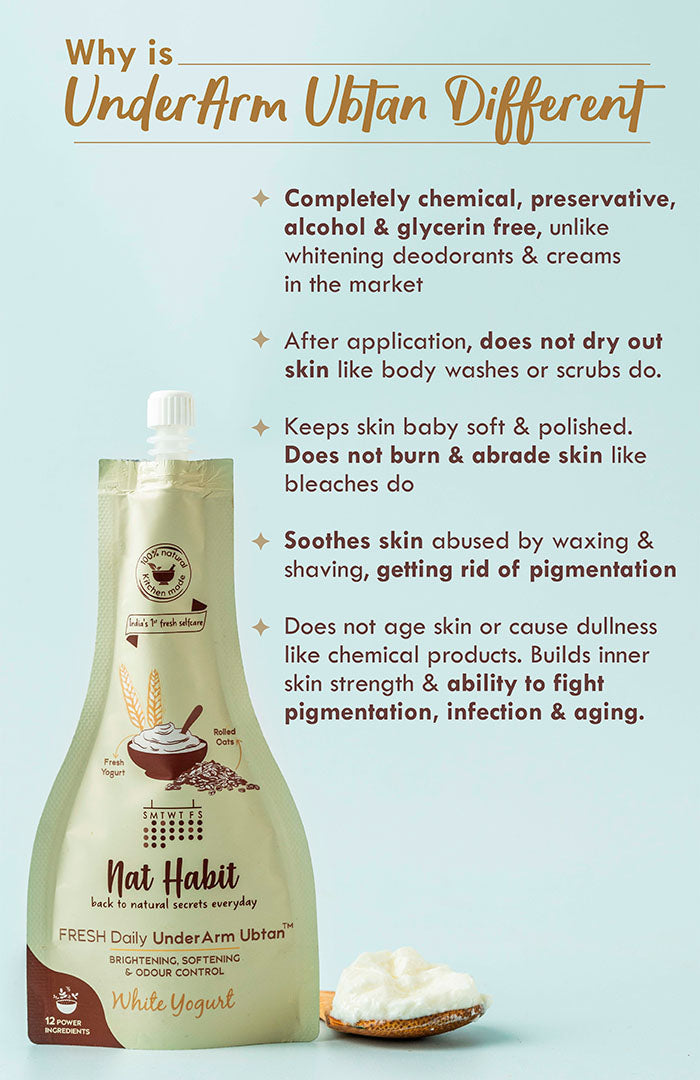<strong>White Yogurt UnderArm Ubtan</strong> <br><i>Brightening, Softening & Odour Control</i>