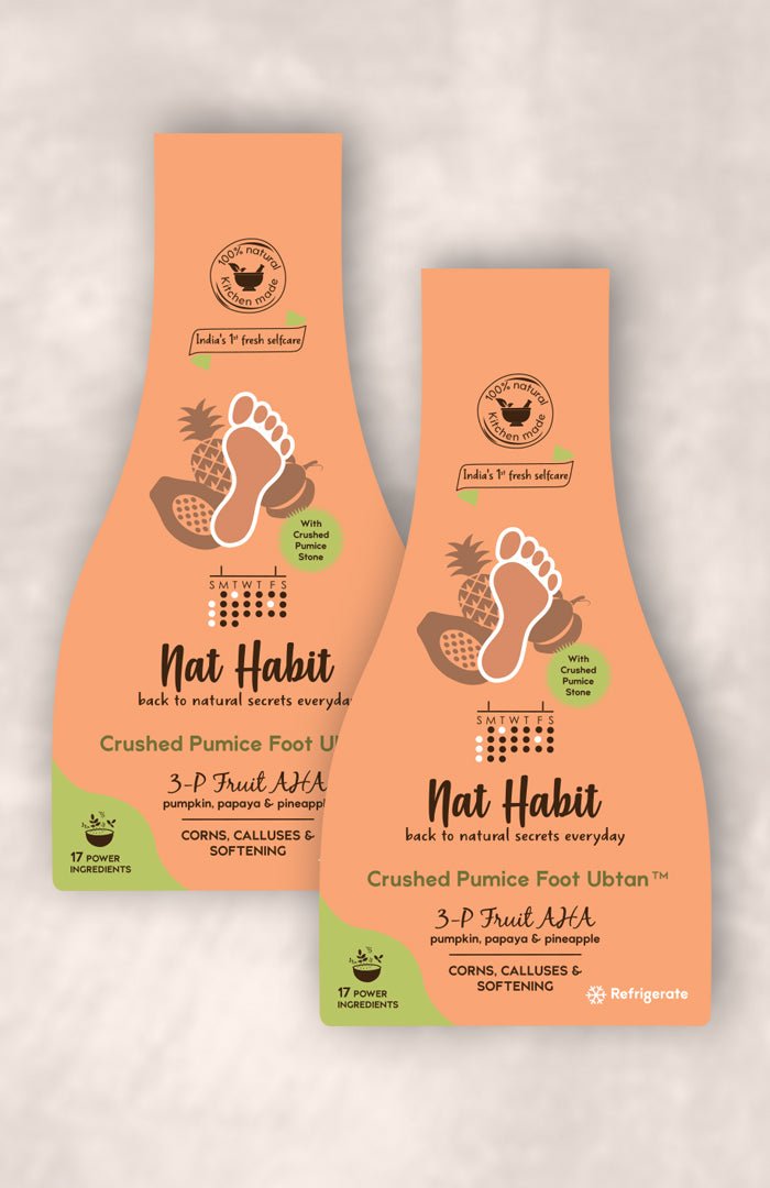 Fruit AHA Foot Ubtan for Corns, Calluses & Softening pack of 2 - Nat Habit
