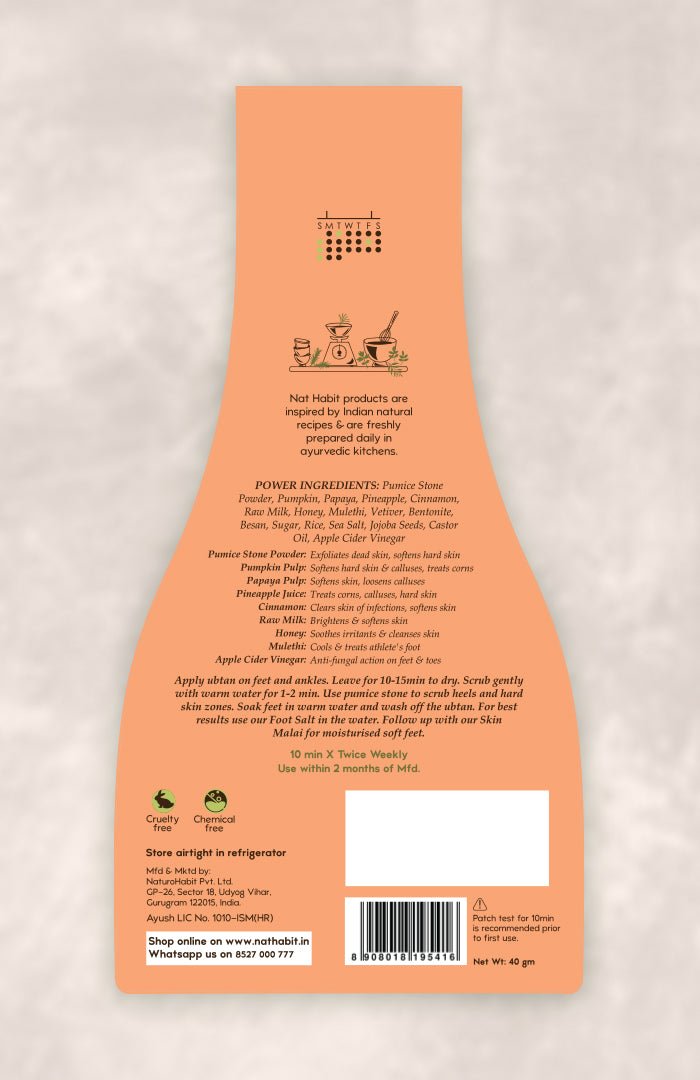 <strong>3P-AHA Foot Ubtan</strong> <br><i>Corns, Calluses & Softening</i> - Nat Habit
