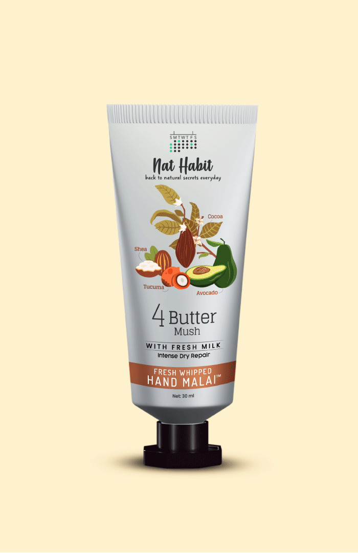 <strong>4 Butter Mush Hand Malai</strong> <br><i>Intense Dry Repair</i> - Nat Habit