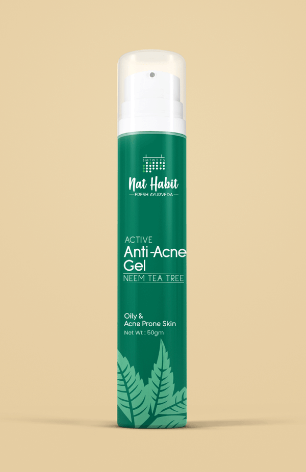 <strong>Active Anti-Acne Neem TeaTree Gel </strong><br><i>for Oily & Acne Prone Skin</i> - Nat Habit