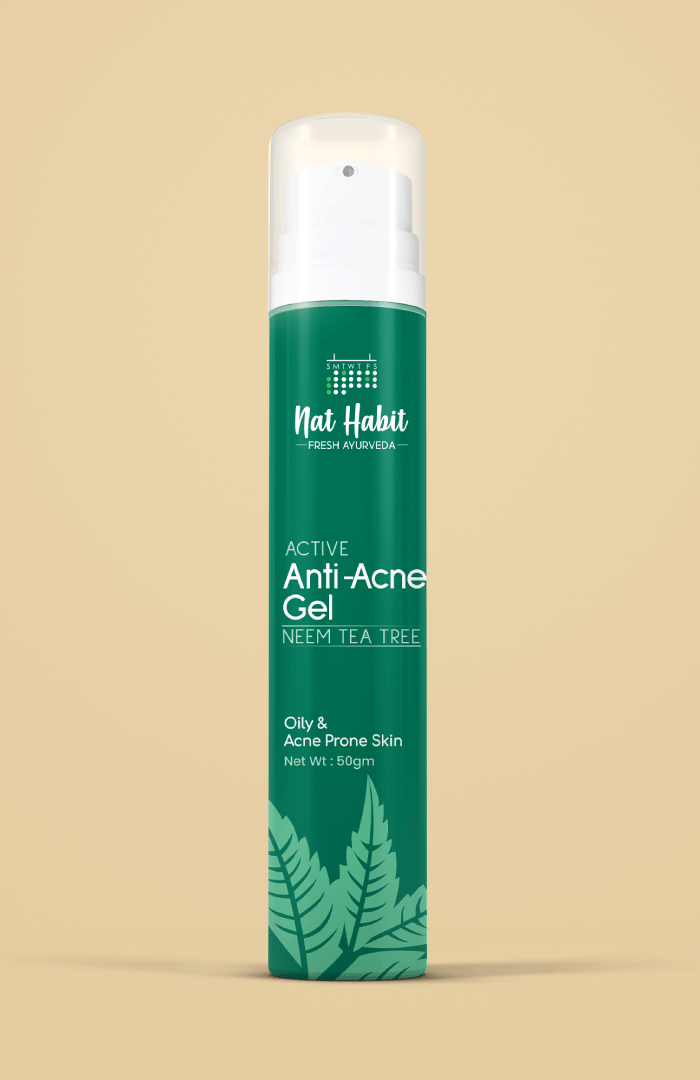 <strong>Active Anti-Acne Neem TeaTree Gel </strong><br><i>for Oily & Acne Prone Skin</i> - Nat Habit