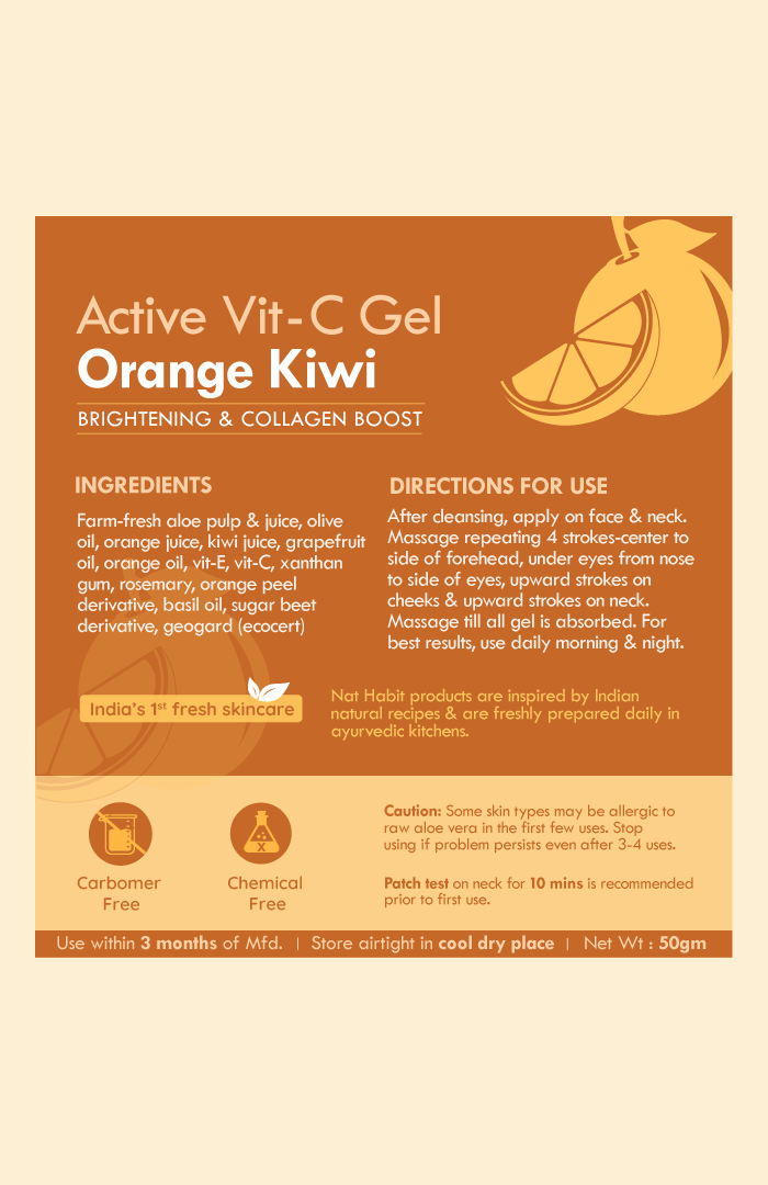 <strong>Active Orange Kiwi Vit-C Gel </strong><br><i>Brightening & Collagen Boost</i> - Nat Habit