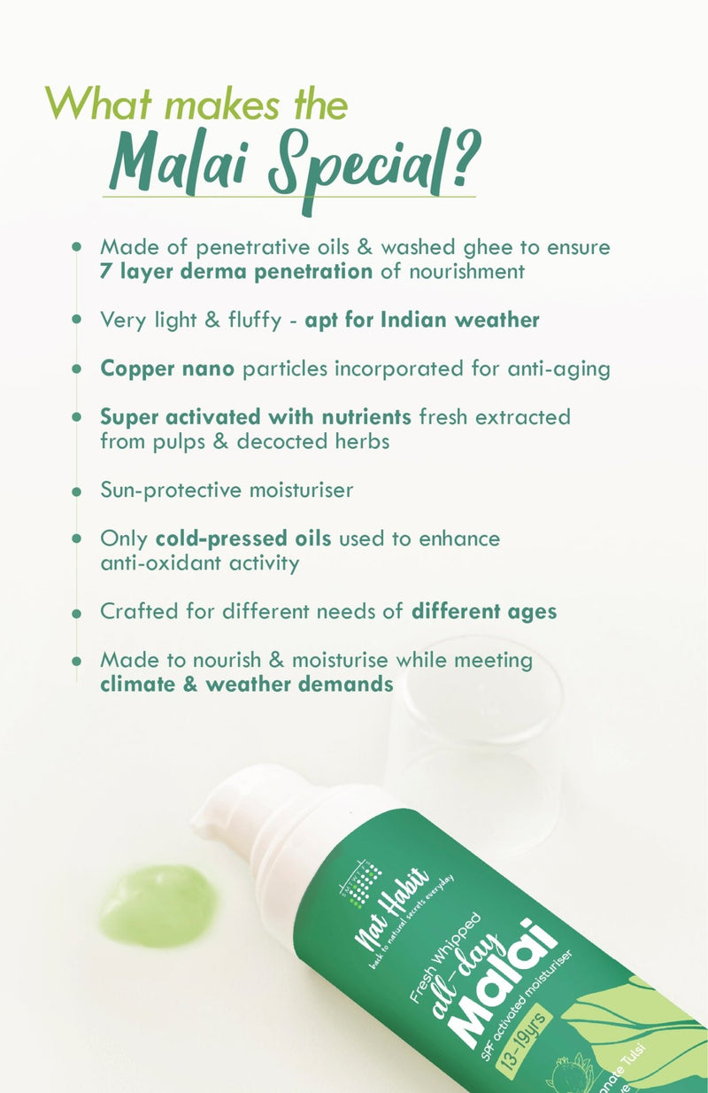 <strong>All-Day Malai - 13-19Yrs - 30g</strong><br><strong>Hot Dry Weather</strong> <br><i>Pomegranate Tulsi PhytoActive</i> - Nat Habit