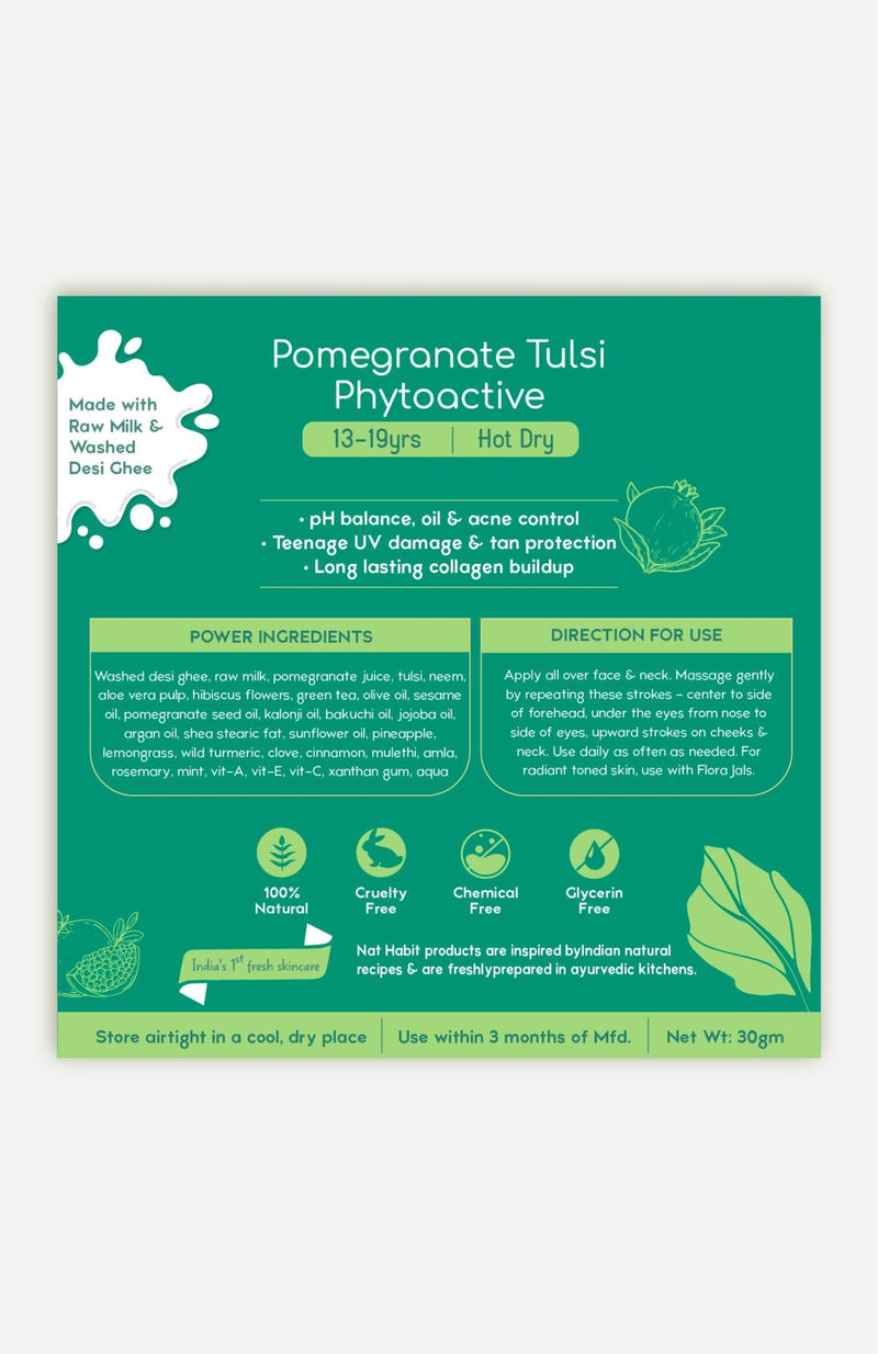 <strong>All-Day Malai - 13-19Yrs - 30g</strong><br><strong>Hot Dry Weather</strong> <br><i>Pomegranate Tulsi PhytoActive</i> - Nat Habit