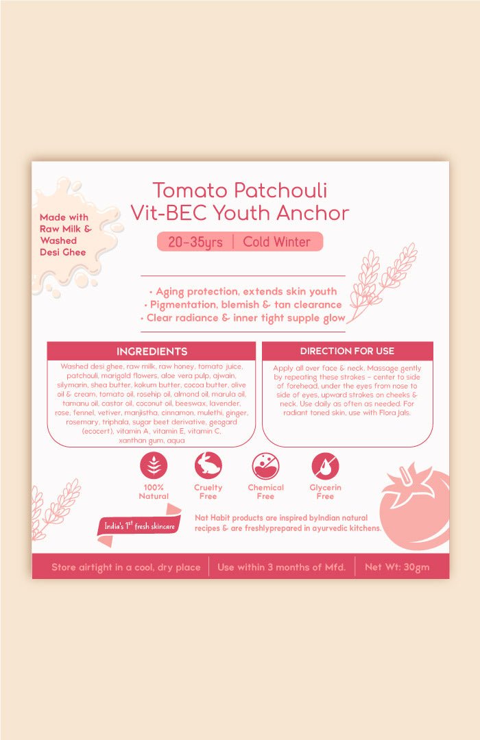 <strong>All-Day Malai - 20-35Yrs - 30g</strong><br><strong>Cold Winter</strong> <br><i>Tomato Patchouli Vit-BEC Youth Anchor</i> - Nat Habit
