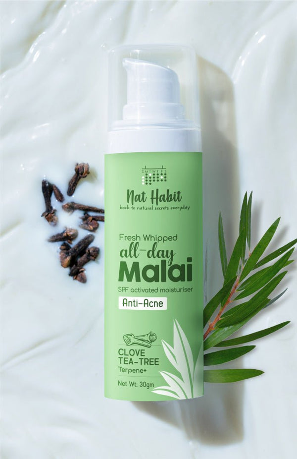 <strong>All-Day Malai - Anti-Acne - 30g</strong><br><i>Clove Tea-Tree Terpene+</i> - Nat Habit