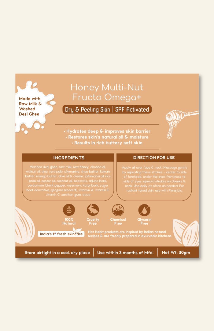 <strong>All-Day Malai - Dry & Peeling Skin - 30g</strong><br><i>Honey Multi-Nut Fructo Omega+</i> - Nat Habit