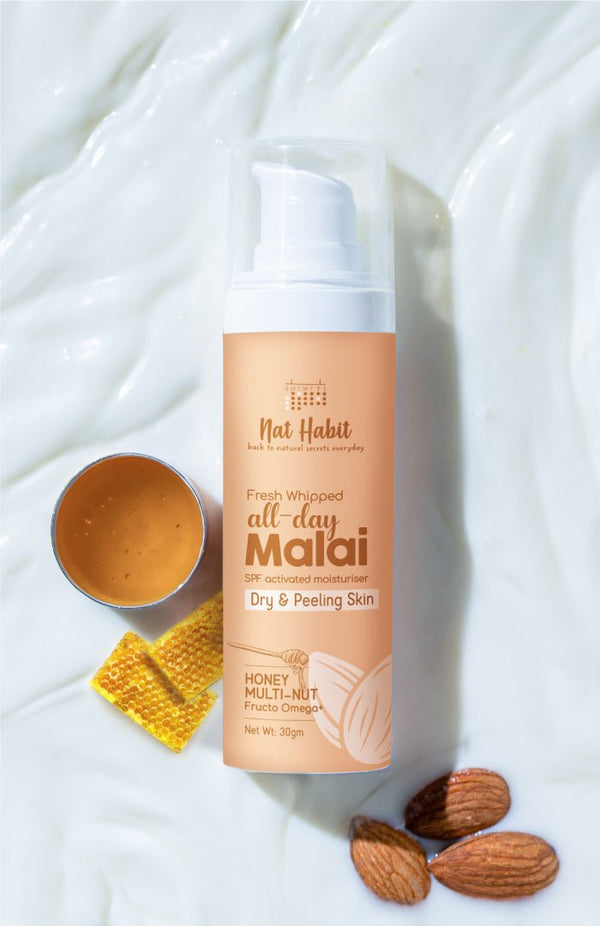 <strong>All-Day Malai - Dry & Peeling Skin - 30g</strong><br><i>Honey Multi-Nut Fructo Omega+</i> - Nat Habit