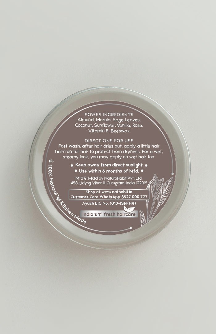<strong>Almond Marula Post-Wash Hair Balm</strong> <br><i>Full Hair Coverage, LITE Effect</i> - Nat Habit