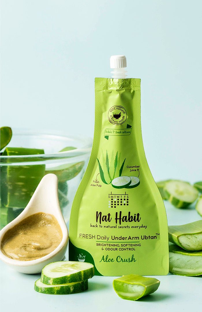 <strong>Aloe Crush UnderArm Ubtan</strong> <br><i>Brightening, Softening & Odour Control</i> - Nat Habit