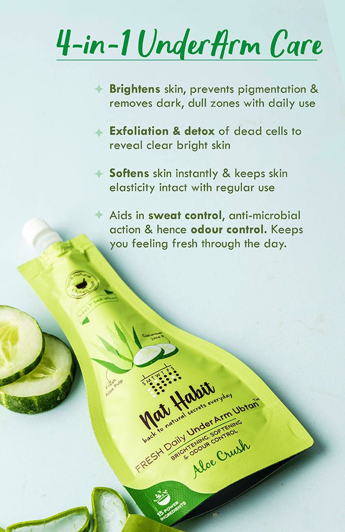 <strong>Aloe Crush UnderArm Ubtan</strong> <br><i>Brightening, Softening & Odour Control</i> - Nat Habit