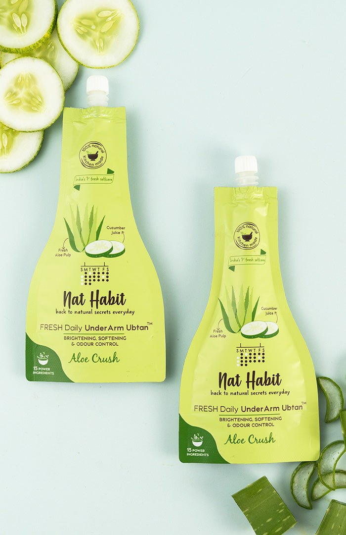 <strong>Aloe Crush UnderArm Ubtan</strong> <br><i>Brightening, Softening & Odour Control</i> - Nat Habit