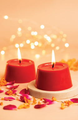 <strong>Apple Gleam Prosperity Candles</strong><br><i>Paraffin-free, Recycled, Puja-pure</i></br> - Nat Habit