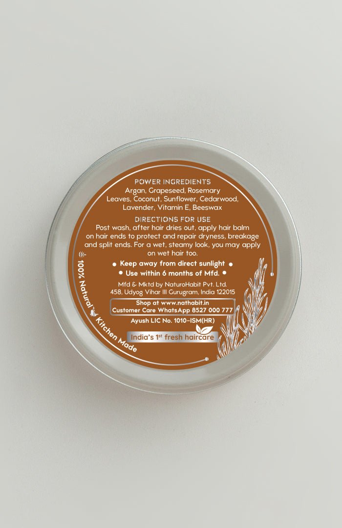 <strong>Argan Grapeseed Post-Wash Hair Balm</strong> <br><i>Dry, Brittle, Split Hair Ends</i> - Nat Habit