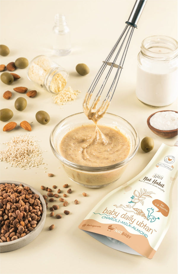 <strong>Baby Daily Ubtan - Charoli Milk Almond - 80g</strong> <br><i>1 - 6 Month Old Baby Cleansing & Nutrition</i> - Nat Habit