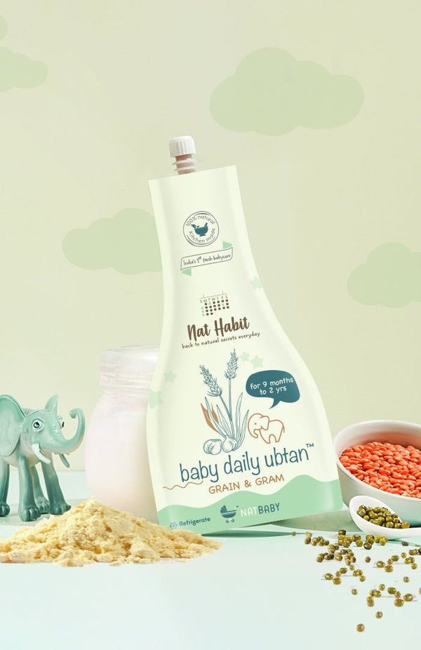 <strong>Baby Daily Ubtan - Grain & Gram - 80g</strong> <br><i>9mth - 2yr Old Baby Cleansing & Nutrition</i> - Nat Habit