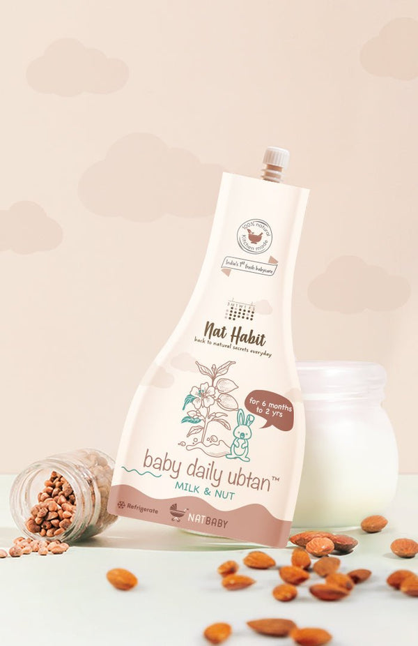 <strong>Baby Daily Ubtan - Milk & Nut - 80g</strong> <br><i>6mth - 2yr Old Baby Cleansing & Nutrition</i> - Nat Habit