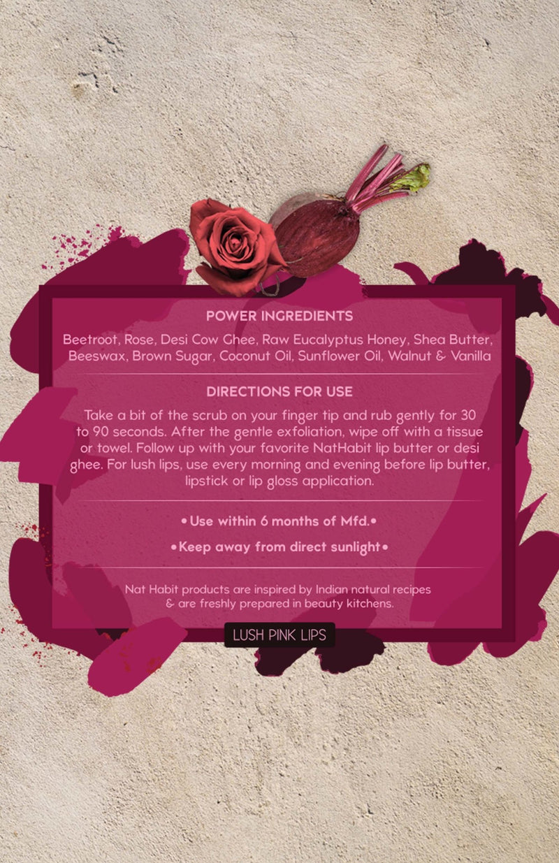 <strong>Beetroot Rose Lip Mura</strong> <br><i>Lush Pink Lips</i> - Nat Habit