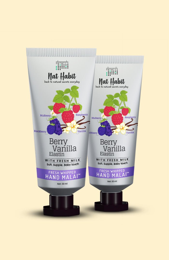 <strong>Berry Vanilla Elastin Hand Malai</strong> <br><i>For Soft, Supple, Baby Touch</i> - Nat Habit